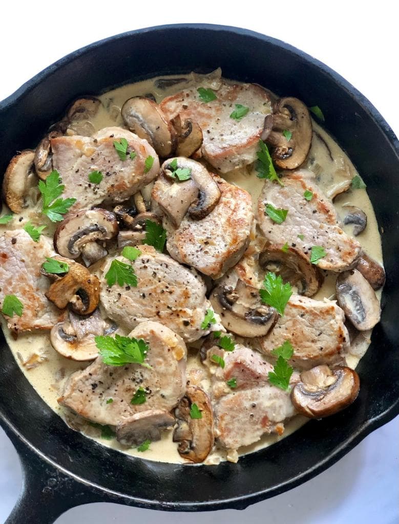 Pork Tenderloin with Mushroom Cream Sauce - The Family Food Kitchen