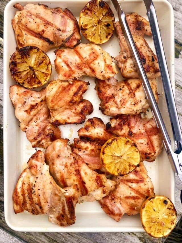 Grilled Boneless Chicken Thighs with Lemon & Garlic The Family Food