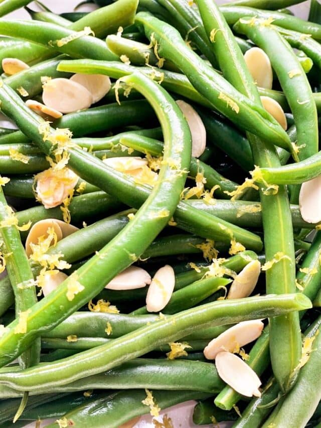Micro Polybeans Microwaved Green Beans with Lemon & Almonds - The Family Food Kitchen