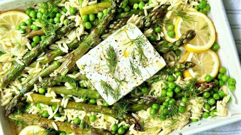 Orzo with Feta & Asparagus