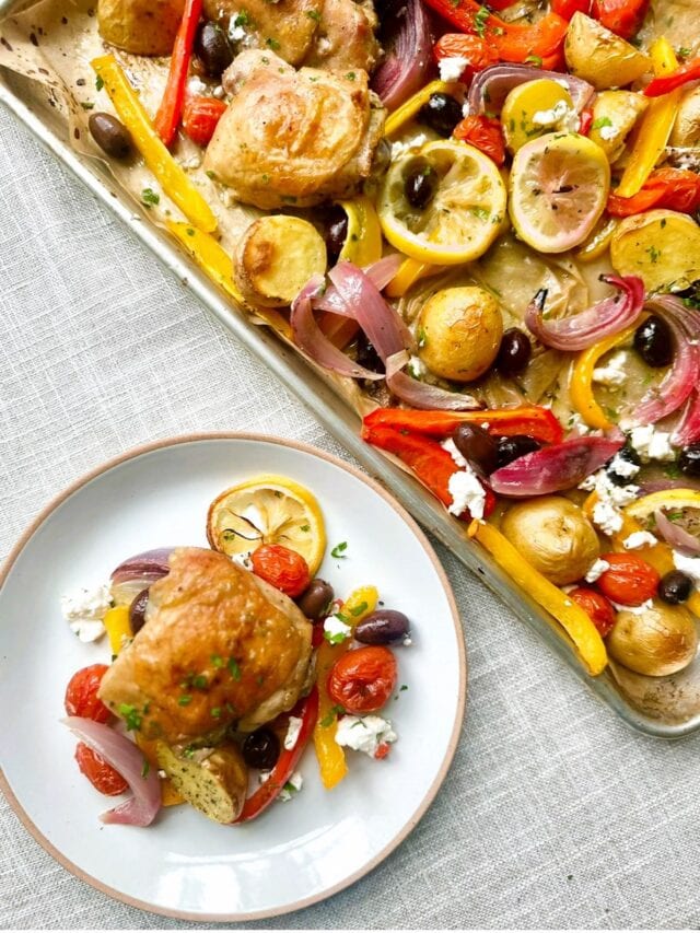 Sheet Pan Greek Roast Chicken Thighs - The Family Food Kitchen
