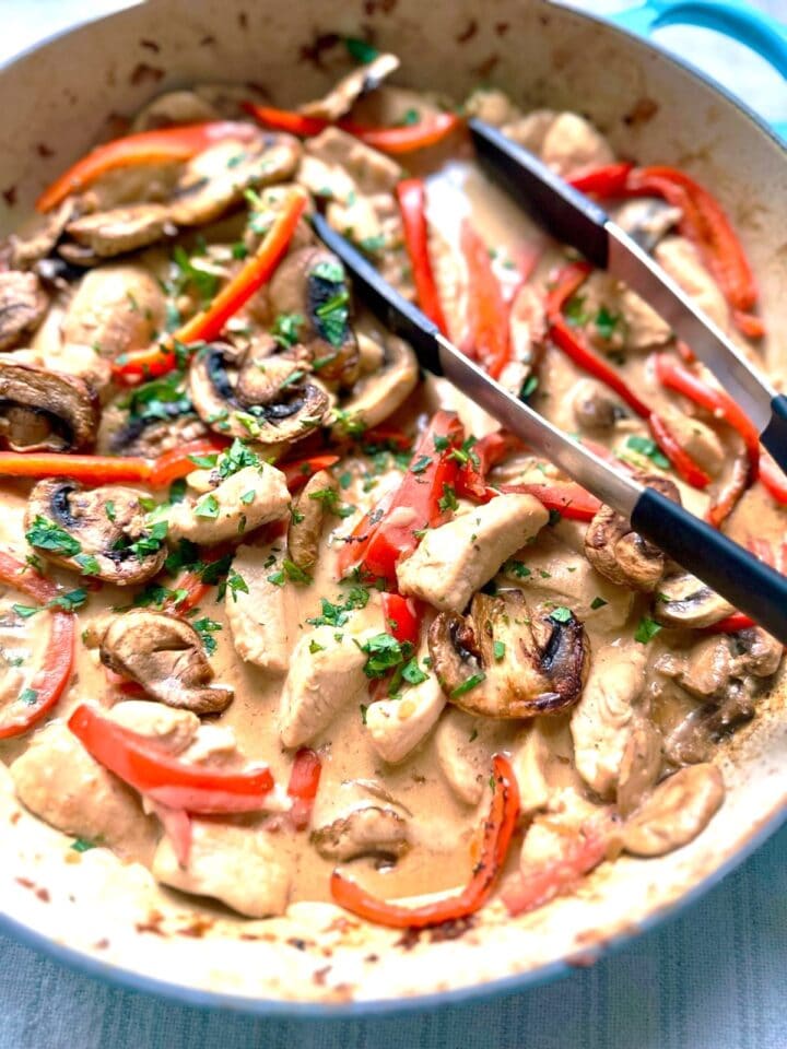 Easy Chicken Alexander Recipe with Mushrooms & Bell Peppers - The ...