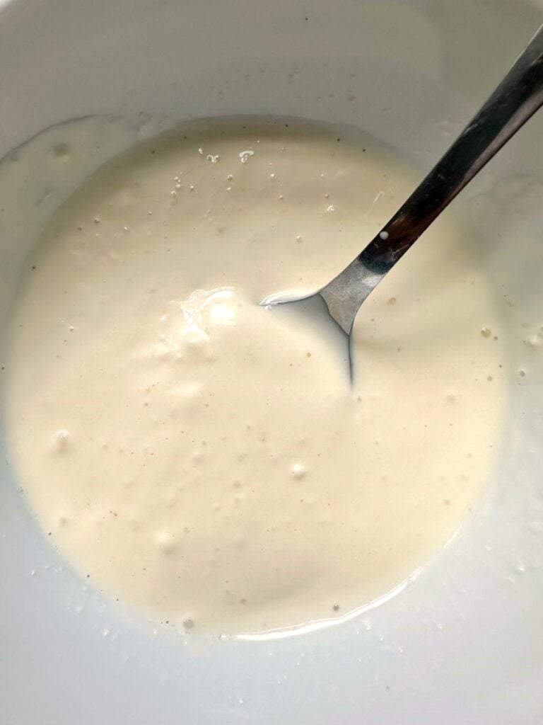 A bowl of lemon aioli.