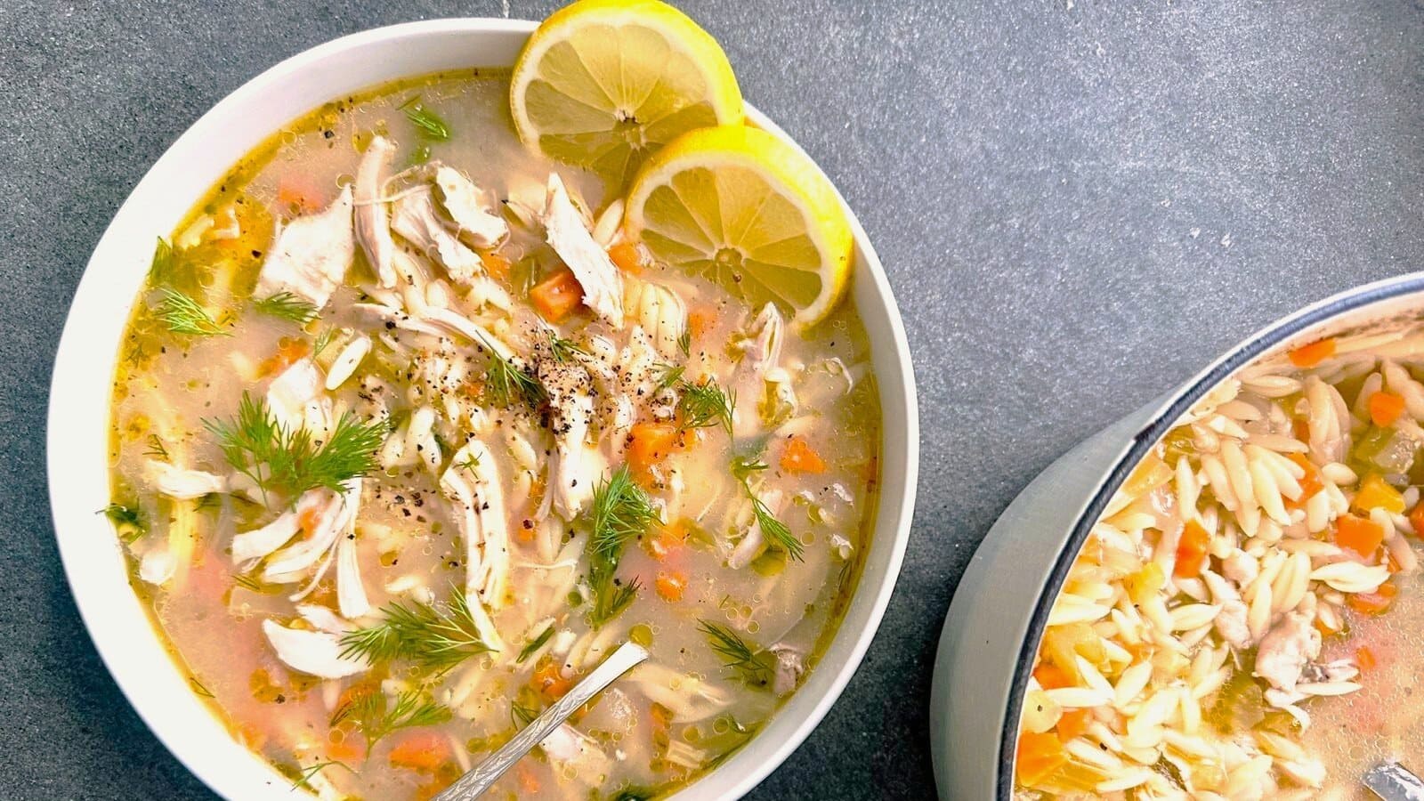Easy Lemon Chicken Orzo Soup - The Family Food Kitchen